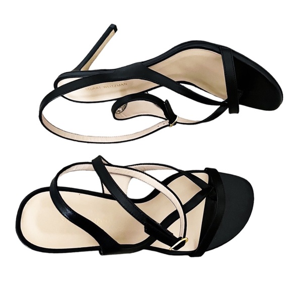 NEW Stuart Weitzman Align Heeled Sandals in Black - Picture 2 of 9